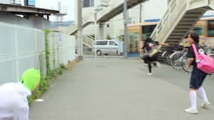 JAPANESE GIRLS RUNNING IN FEAR