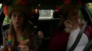 With caravan, heated conversation, and backing into each other