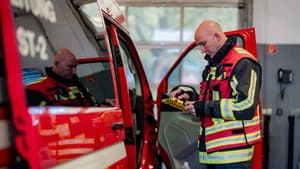 A motorhome on fire